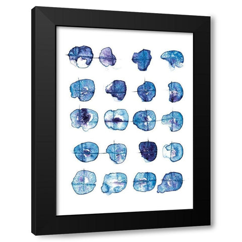 Indigo Pattern Black Modern Wood Framed Art Print with Double Matting by Binkin, Lesia