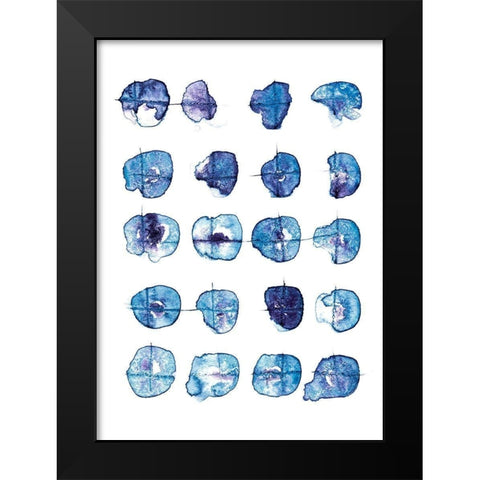 Indigo Pattern Black Modern Wood Framed Art Print by Binkin, Lesia
