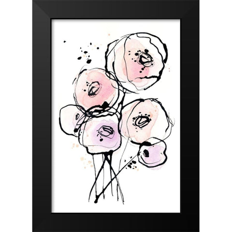 Pink Mod 2 Black Modern Wood Framed Art Print by Binkin, Lesia