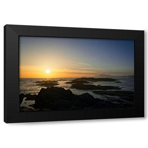 Coastal Waters At Sunset Black Modern Wood Framed Art Print with Double Matting by Burdick, Chuck