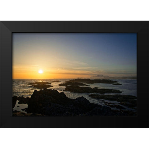 Coastal Waters At Sunset Black Modern Wood Framed Art Print by Burdick, Chuck