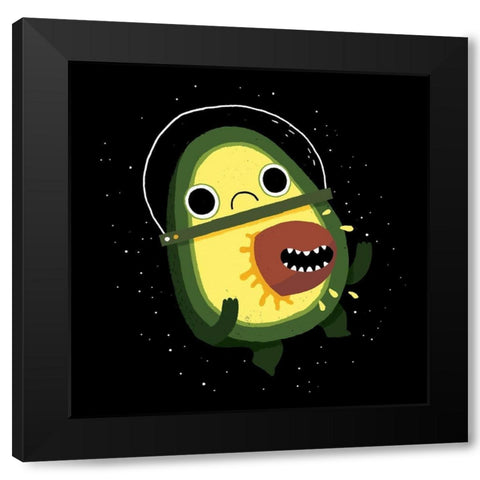 Alien Avocado Black Modern Wood Framed Art Print with Double Matting by Buxton, Michael