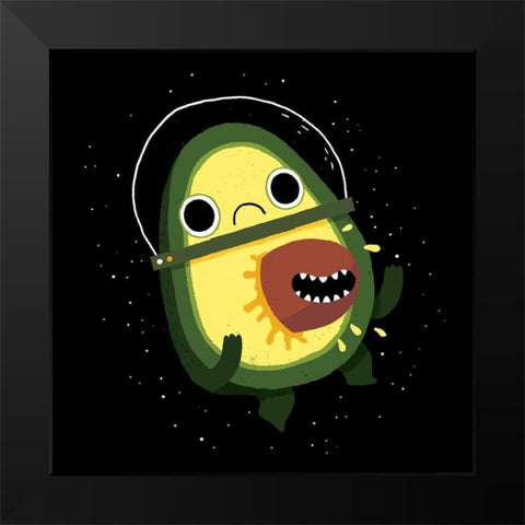 Alien Avocado Black Modern Wood Framed Art Print by Buxton, Michael