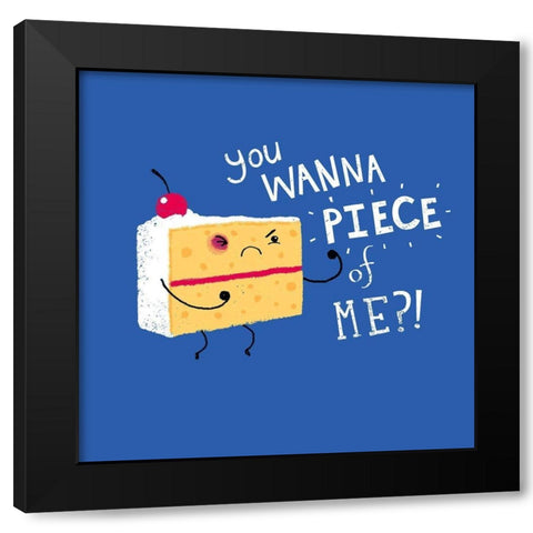 Angry Cake Black Modern Wood Framed Art Print by Buxton, Michael