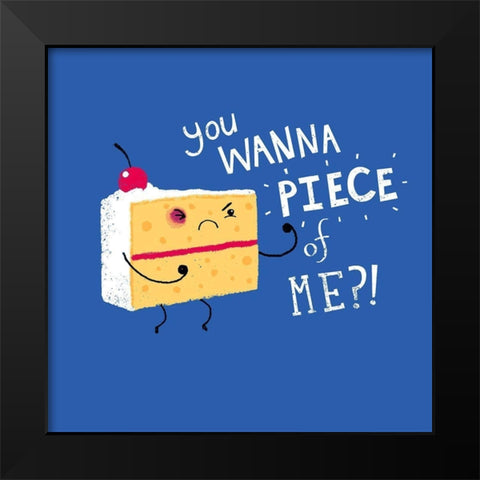 Angry Cake Black Modern Wood Framed Art Print by Buxton, Michael