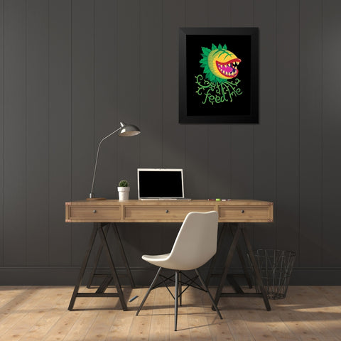 Feed Me Black Modern Wood Framed Art Print by Buxton, Michael