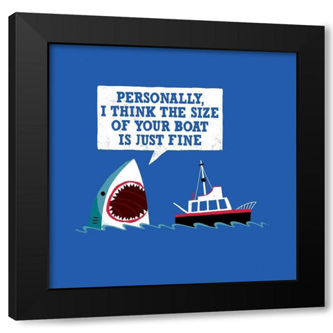 Polite Jaws Black Modern Wood Framed Art Print by Buxton, Michael
