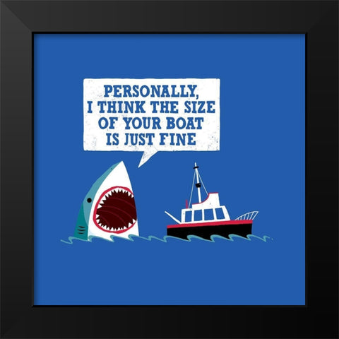 Polite Jaws Black Modern Wood Framed Art Print by Buxton, Michael