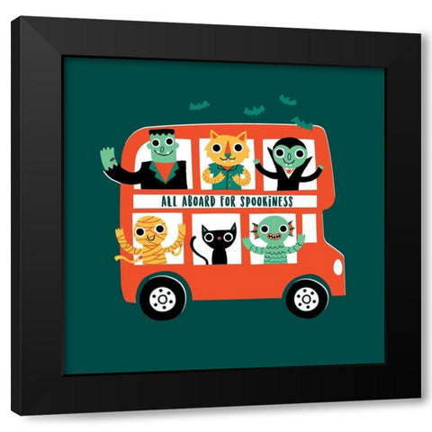 Spooky Bus Black Modern Wood Framed Art Print with Double Matting by Buxton, Michael