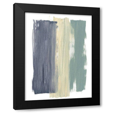 Striped Abstract Black Modern Wood Framed Art Print by Baker, Bronwyn
