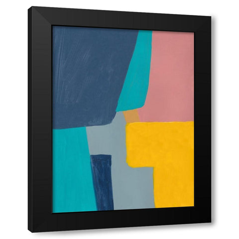 City Blocks Black Modern Wood Framed Art Print with Double Matting by Baker, Bronwyn