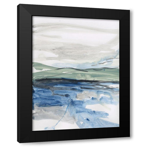 Lands End Black Modern Wood Framed Art Print with Double Matting by Baker, Bronwyn