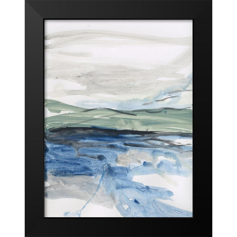 Lands End Black Modern Wood Framed Art Print by Baker, Bronwyn