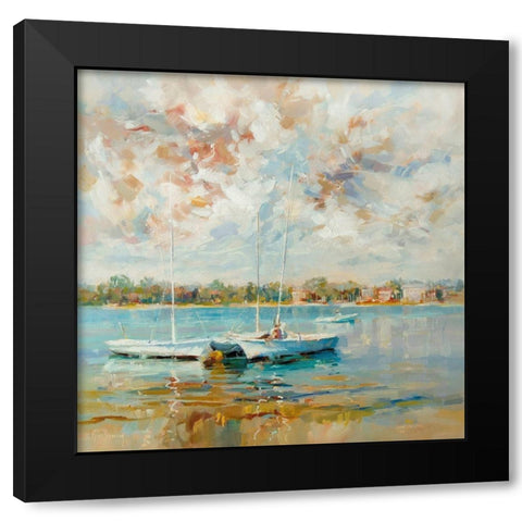 At Waterâ€™s Edge Black Modern Wood Framed Art Print with Double Matting by Bruniany, Kasia
