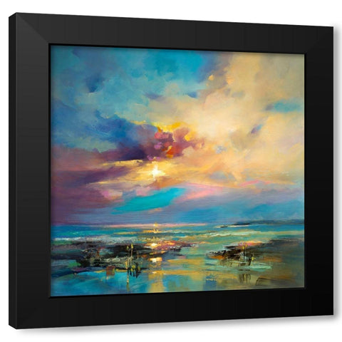 Before Nightfall Black Modern Wood Framed Art Print by Bruniany, Kasia