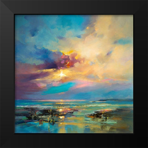 Before Nightfall Black Modern Wood Framed Art Print by Bruniany, Kasia