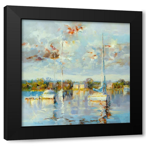 Coastal Calm Black Modern Wood Framed Art Print by Bruniany, Kasia