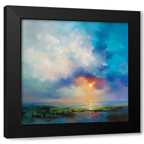 Morning Mist Black Modern Wood Framed Art Print with Double Matting by Bruniany, Kasia