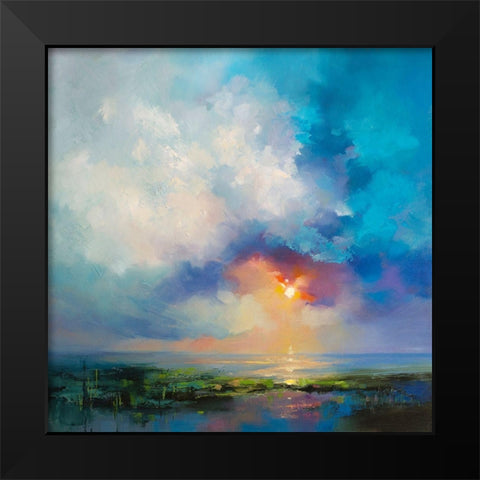 Morning Mist Black Modern Wood Framed Art Print by Bruniany, Kasia