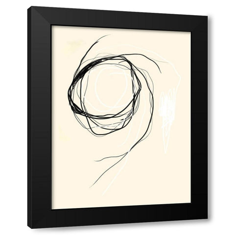 Threaded No. 1 Black Modern Wood Framed Art Print with Double Matting by Baker, Bronwyn