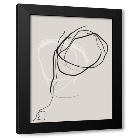 Threaded No. 3 Black Modern Wood Framed Art Print by Baker, Bronwyn