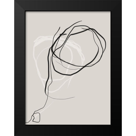 Threaded No. 3 Black Modern Wood Framed Art Print by Baker, Bronwyn
