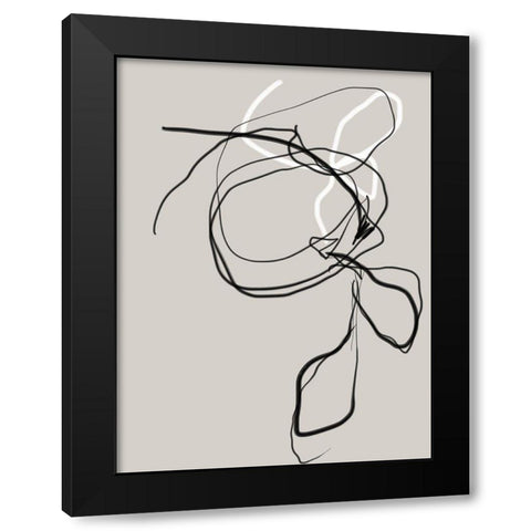 Threaded No. 4 Black Modern Wood Framed Art Print by Baker, Bronwyn