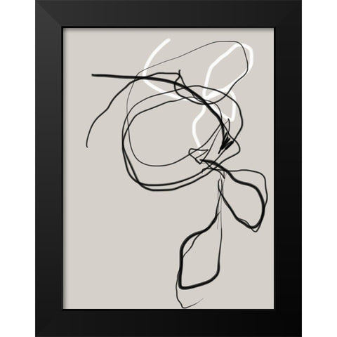 Threaded No. 4 Black Modern Wood Framed Art Print by Baker, Bronwyn