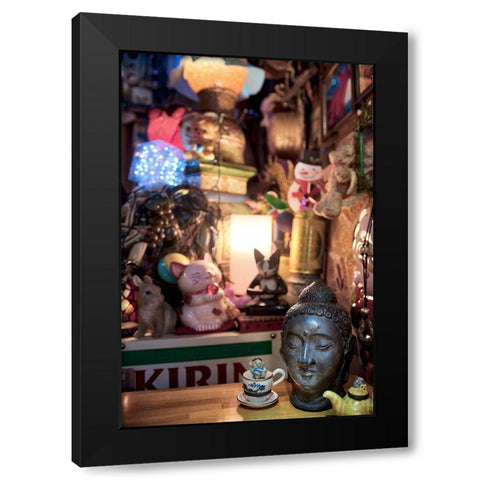 Nagano Cafe 19 Black Modern Wood Framed Art Print with Double Matting by Blaustein, Alan