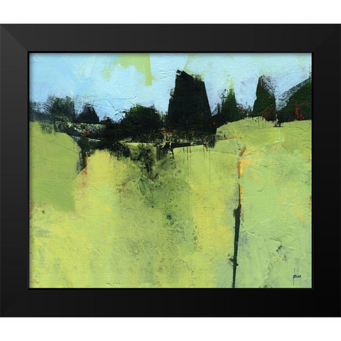 Green Fold Black Modern Wood Framed Art Print by Bailey, Paul