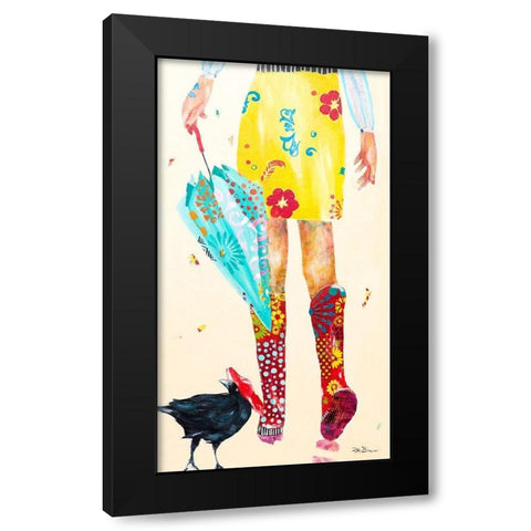 Rainy Day Companions Black Modern Wood Framed Art Print with Double Matting by Beer, Pamela K.