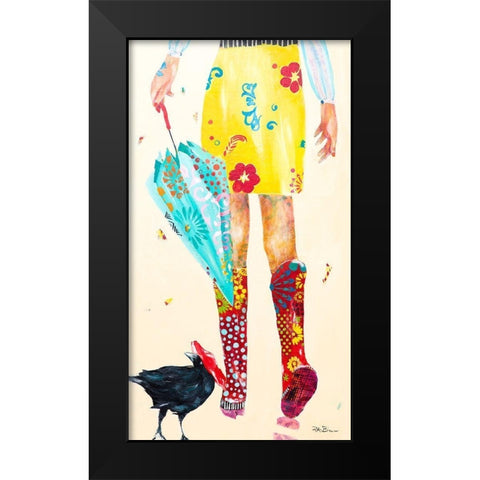 Rainy Day Companions Black Modern Wood Framed Art Print by Beer, Pamela K.