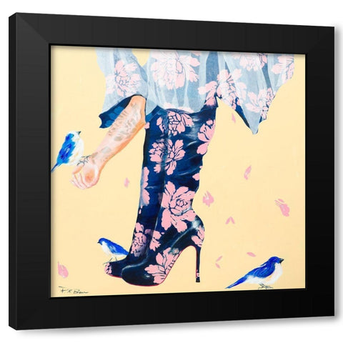 Her Best Friends Black Modern Wood Framed Art Print with Double Matting by Beer, Pamela K.