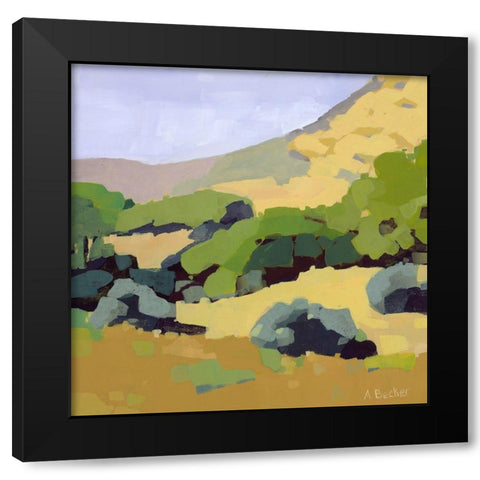 Hillside Black Modern Wood Framed Art Print by Becker, Anne