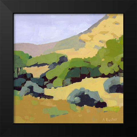 Hillside Black Modern Wood Framed Art Print by Becker, Anne