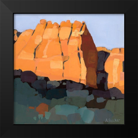 Red Rock Black Modern Wood Framed Art Print by Becker, Anne