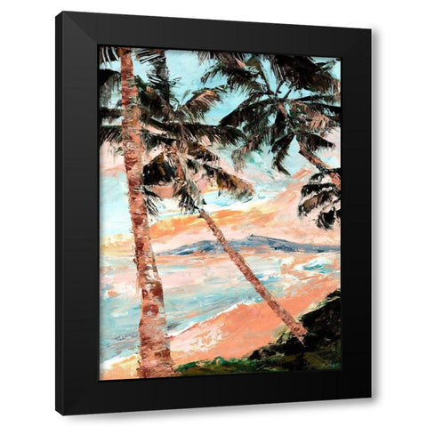 Paradise Palms Black Modern Wood Framed Art Print by Blaise, Tiffany