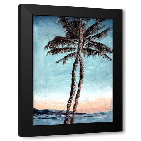 Sunset Palms Black Modern Wood Framed Art Print with Double Matting by Blaise, Tiffany