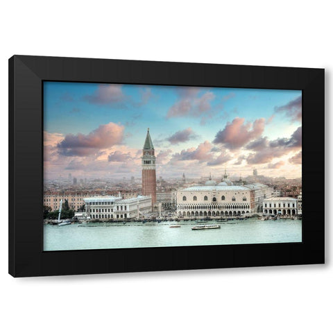 Piazza San Marco Panoramic Vista #1 Black Modern Wood Framed Art Print by Blaustein, Alan