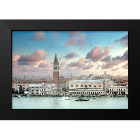 Piazza San Marco Panoramic Vista #1 Black Modern Wood Framed Art Print by Blaustein, Alan