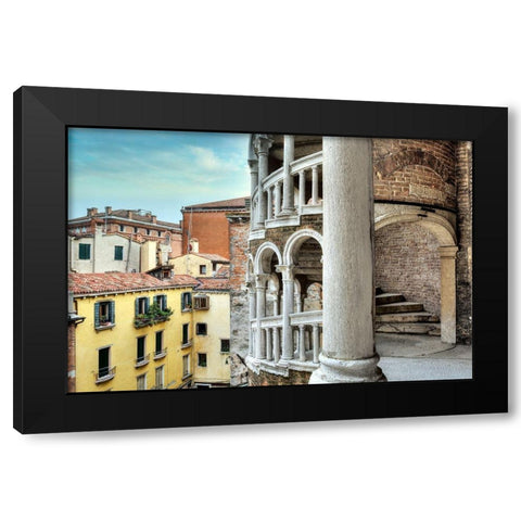 Scala del Contarini Bovolo #4 Black Modern Wood Framed Art Print with Double Matting by Blaustein, Alan