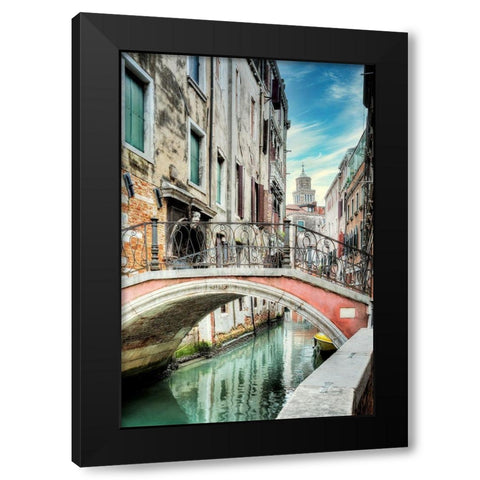 Venetian Canale #21 Black Modern Wood Framed Art Print with Double Matting by Blaustein, Alan