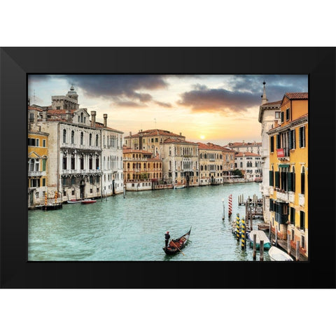 Gran Canal Vista At Dusk #10 Black Modern Wood Framed Art Print by Blaustein, Alan
