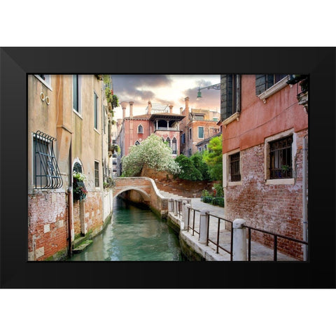 Venetian Canale #9 Black Modern Wood Framed Art Print by Blaustein, Alan