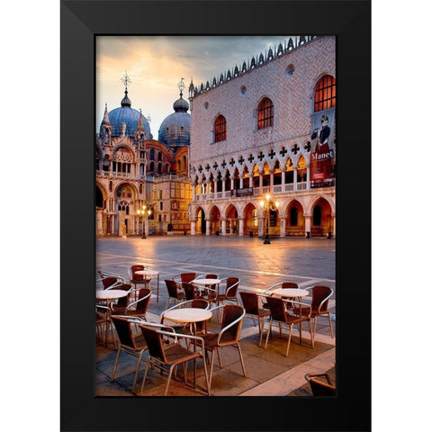 Piazza San Marco At Sunrise #2 Black Modern Wood Framed Art Print by Blaustein, Alan