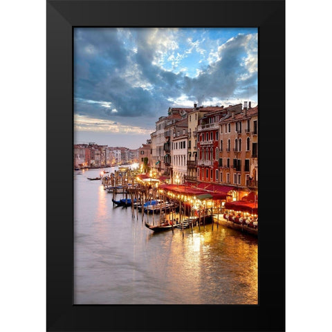 Grande Canal Vista At Dusk #1 Black Modern Wood Framed Art Print by Blaustein, Alan