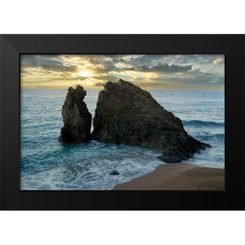 Monterosso Seaside #5 Black Modern Wood Framed Art Print by Blaustein, Alan