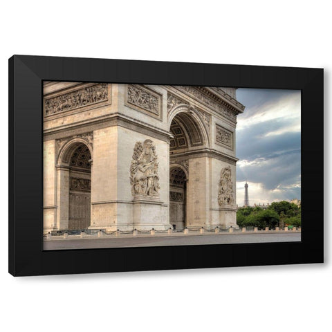 Paris Cityscape I Black Modern Wood Framed Art Print with Double Matting by Blaustein, Alan