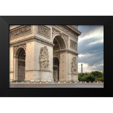 Paris Cityscape I Black Modern Wood Framed Art Print by Blaustein, Alan