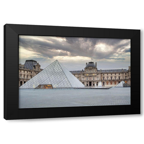 The Louvre Palace Museum II Black Modern Wood Framed Art Print with Double Matting by Blaustein, Alan